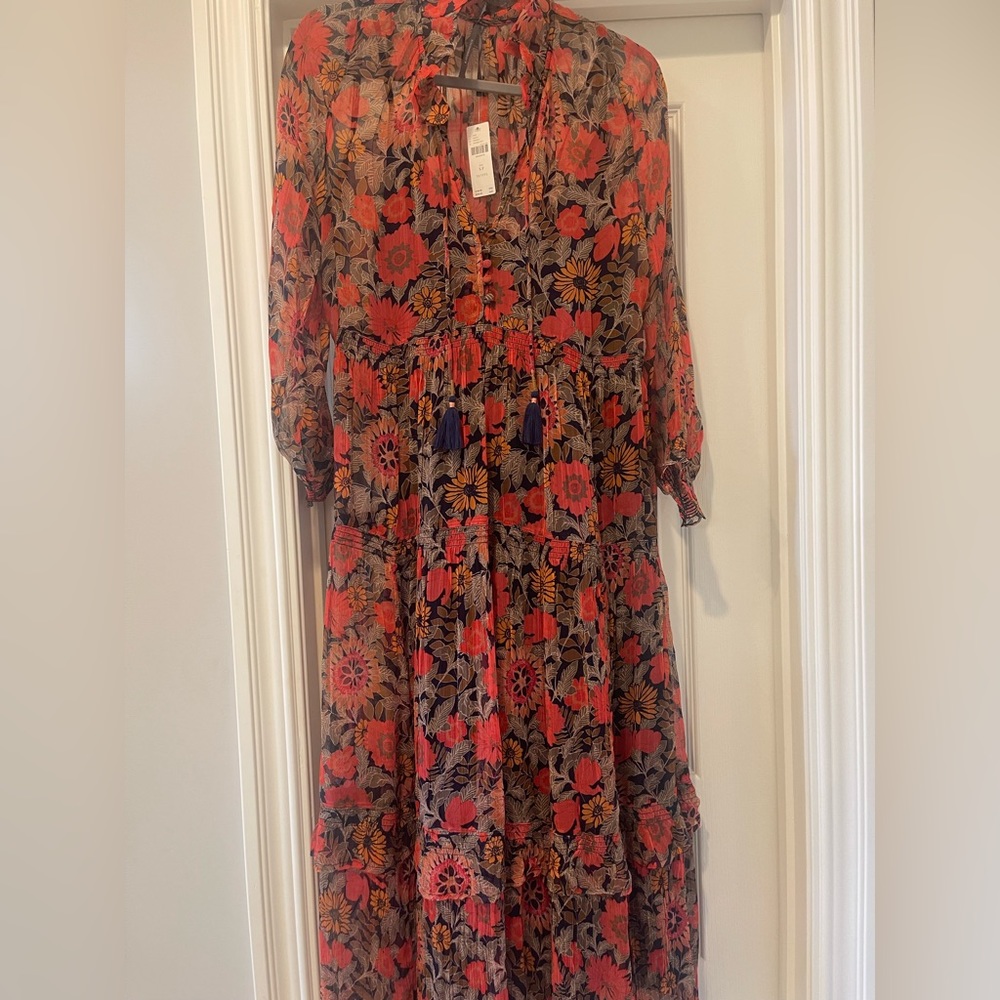 Anthropologie NWT The Marais Printed Chiffon Maxi